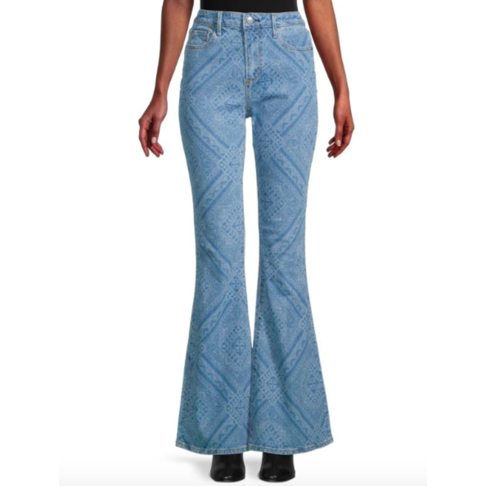 DRIFTWOOD Bandana-Print Wide-Leg Farrah Jeans